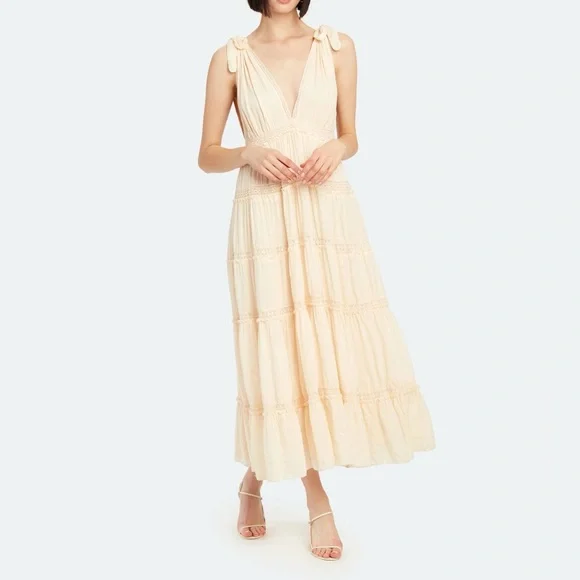 Free People Lily of The Valley Midi Dress - Peachy Keen - Xs - Picture 15 of 16